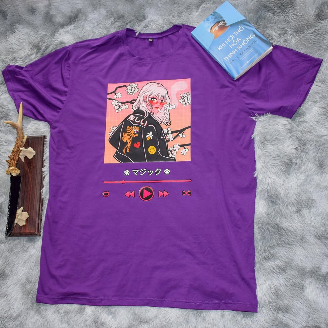 Một mẫu trong bst Sakura girls, màu tím size 5XL (big size >100kg) #customtshirts #customtees