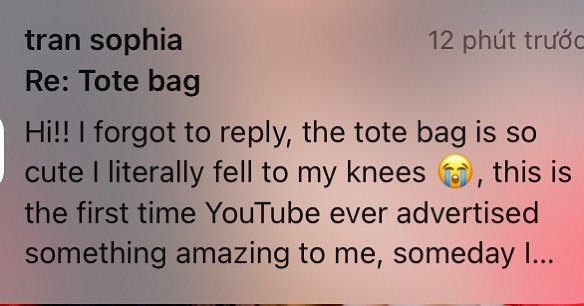 Haven’t opened it yet but I know this feedback already made our day 🥰 Thank you for working with us 🙏 #customtotebag #cu