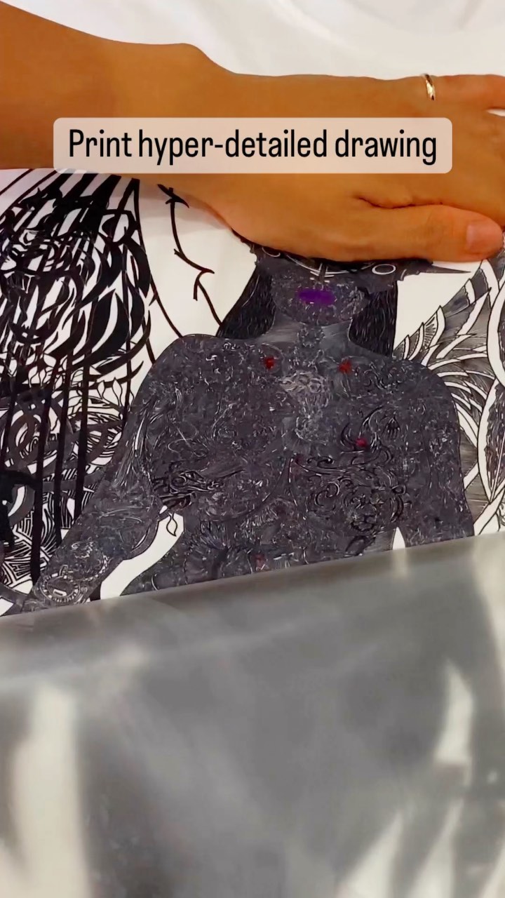 Print hyper-detailed drawing by @art_therapy01 #art #drawing #custom #artwork #artofdrawing #customapparel #customunits 